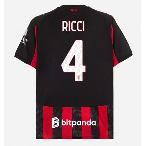 Maglia Calcio AC Milan Samuele Ricci #4 Prima Divisa 2025-26 Manica Corta
